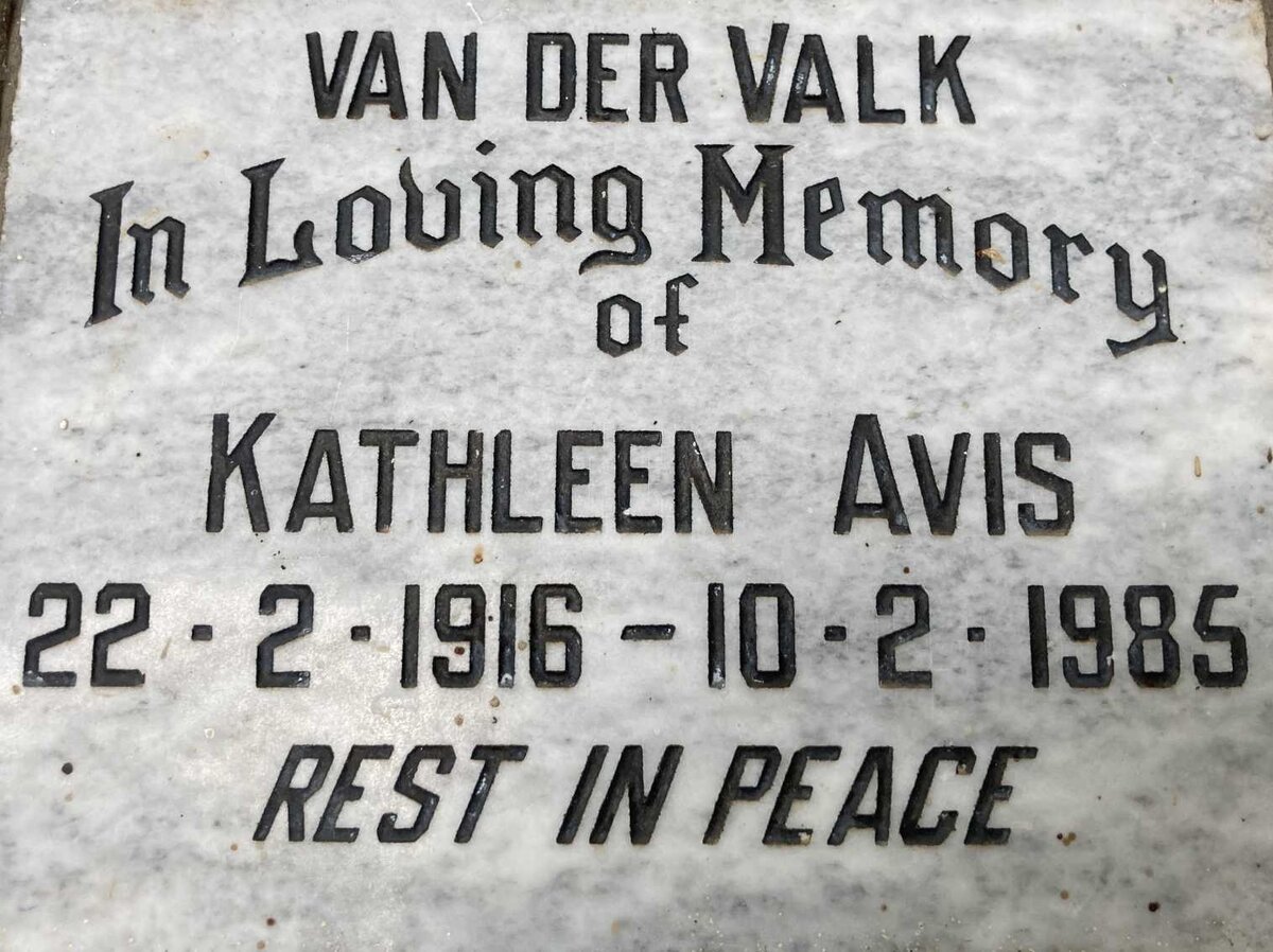 AVIS Kathleen 1916-1985