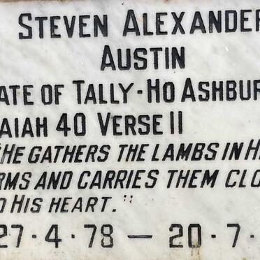 AUSTIN Steven Alexander 1978-1984