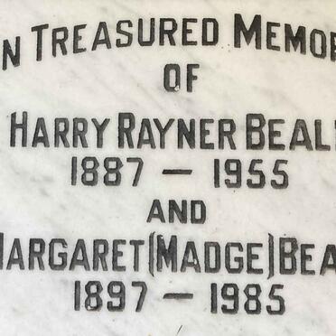 BEALE Harry Rayner 1887-1955 & Margaret 1897-1985