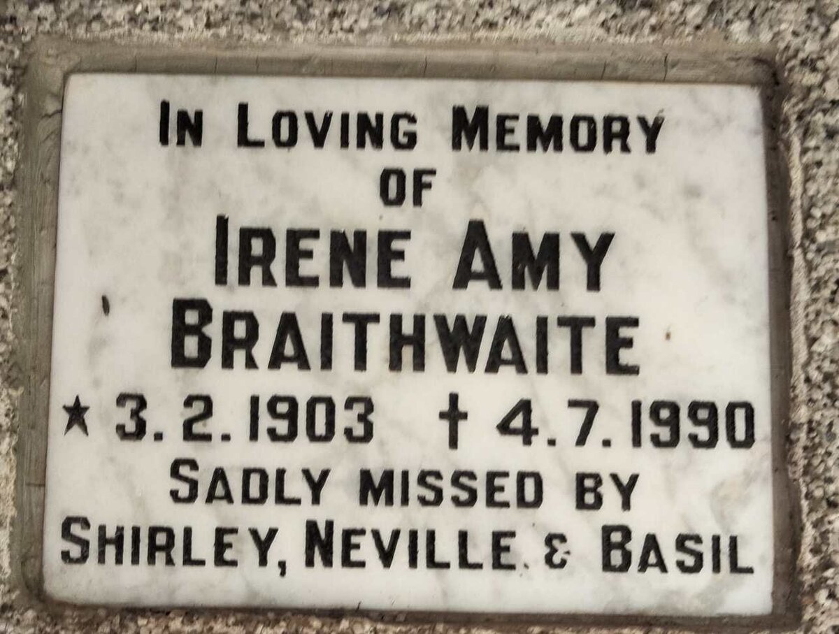 BRAITHWAITE Irene Amy 1903-1990