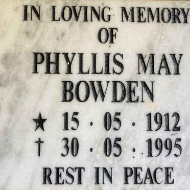 BOWDEN Phyllis May 1912-1995