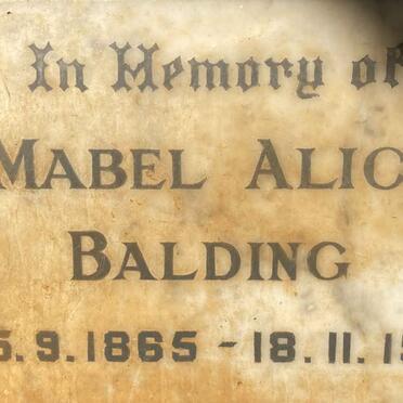 BALDING Mabel Alice 1865-1961