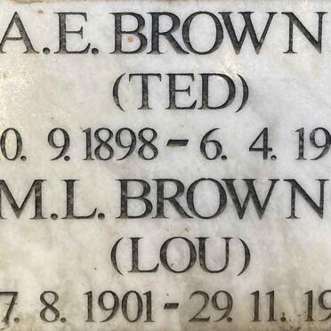 BROWNE A.E. 1898-1974 & M.L. 1901-1996