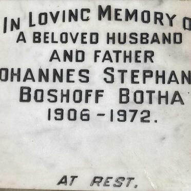 BOTHA Johannes Stephanus Boshoff 1906-1972