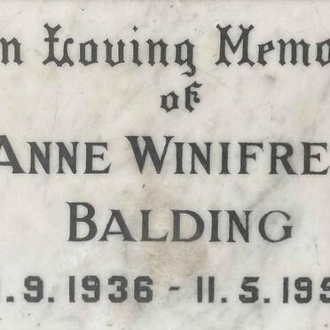 BALDING Anne Winifred 1936-1956