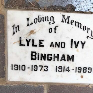 BINGHAM Lyle 1910-1973 & Ivy 1914-1989