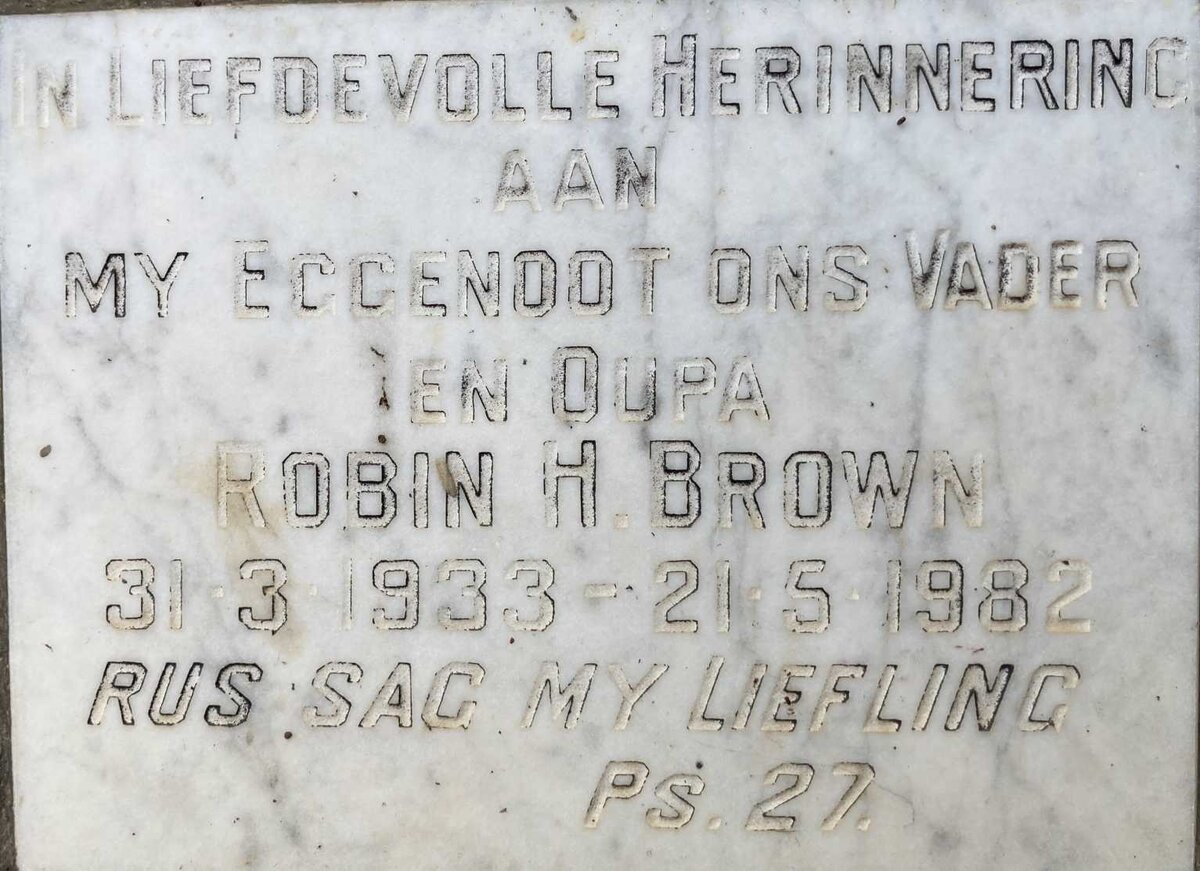 BROWN Robin H. 1933-1982