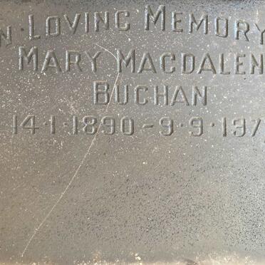 BUCHAN Mary Magdalene 1890-1972