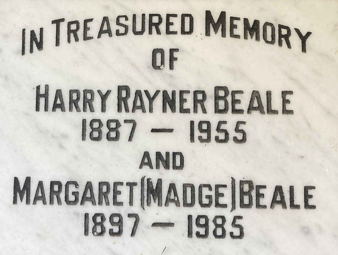BEALE Harry Rayner 1887-1955 & Margaret 1897-1985