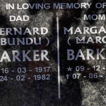 BARKER Bernard 1917-1982 & Margaret 1931-2004