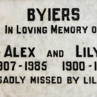 BYIERS Alex 1907-1985 & Lily 1901-1991