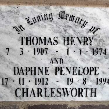 CHARLESWORTH Thomas Henry 1907-1974 & Daphne Penelope 1912-1994