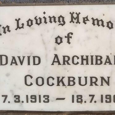 COCKBURN David Archibald 1913-1969