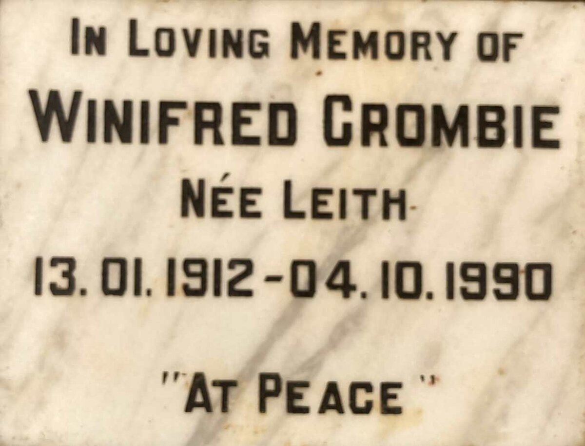 CROMBIE Winifred nee LEITH 1912-1990