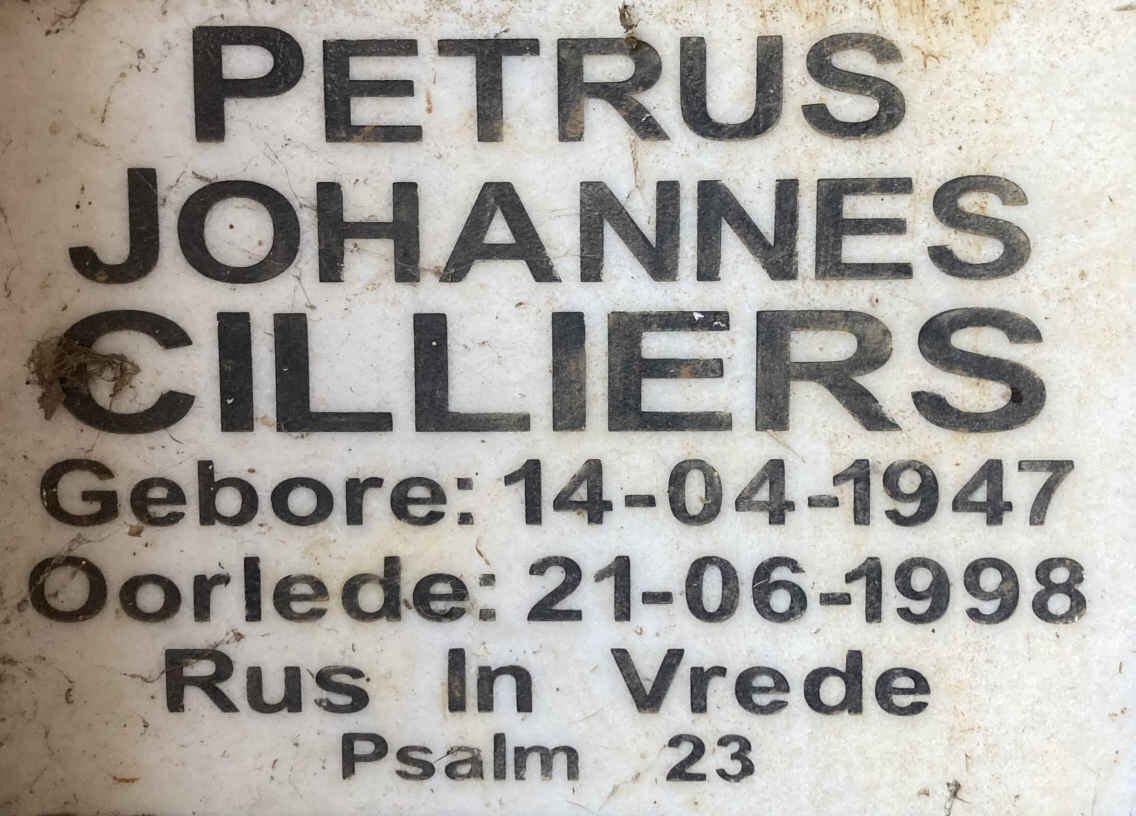 CILLIERS Petrus Johannes 1947-1998