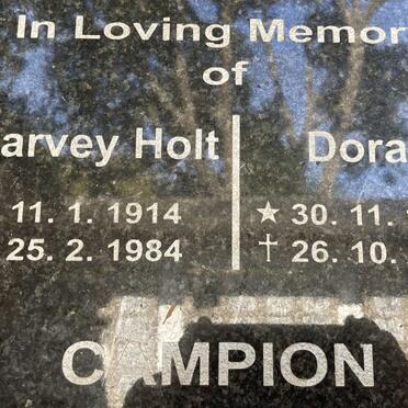 CAMPION Harvey Holt 1914-1984 & Dora 1918-2010