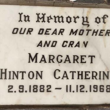 CATHERINE Margaret, HINTON- 1882-1968