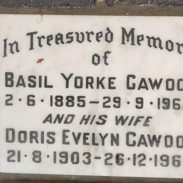 CAWOOD Basil Yorke 1885-1962 & Doris Evelyn 1903-1969