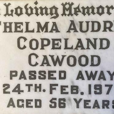 CAWOOD Thelma Audrey Copeland -1970