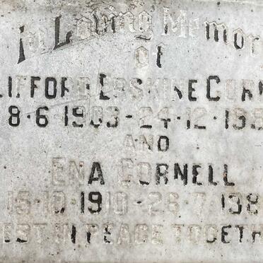 CORNELL Clifford Erskine 1903-1986 & Ena 1910-1989