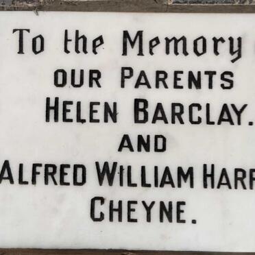 CHEYNE Alfred William Harper & Helen Barclay