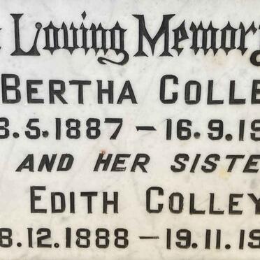 COLLEY Bertha 1887-1963 :: COLLEY Edith 1888-1976