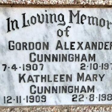 CUNNINGHAM Gordon Alexander 1907-1978 & Kathleen Mary 1909-1983