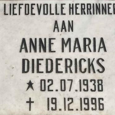 DIEDERICKS Anne Maria 1938-1996