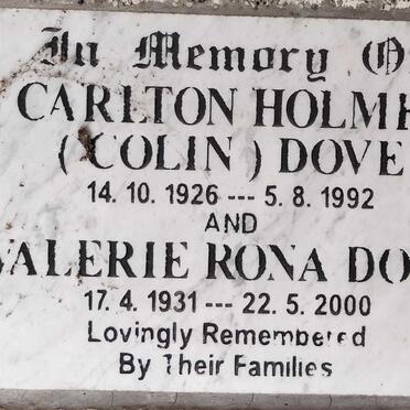 DOVE Carlton Holmes 1926-1992 & Valerie Rona 1931-2000