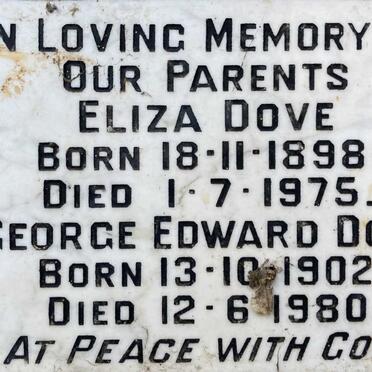 DOVE George Edward 1902-1980 & Eliza 1898-1975