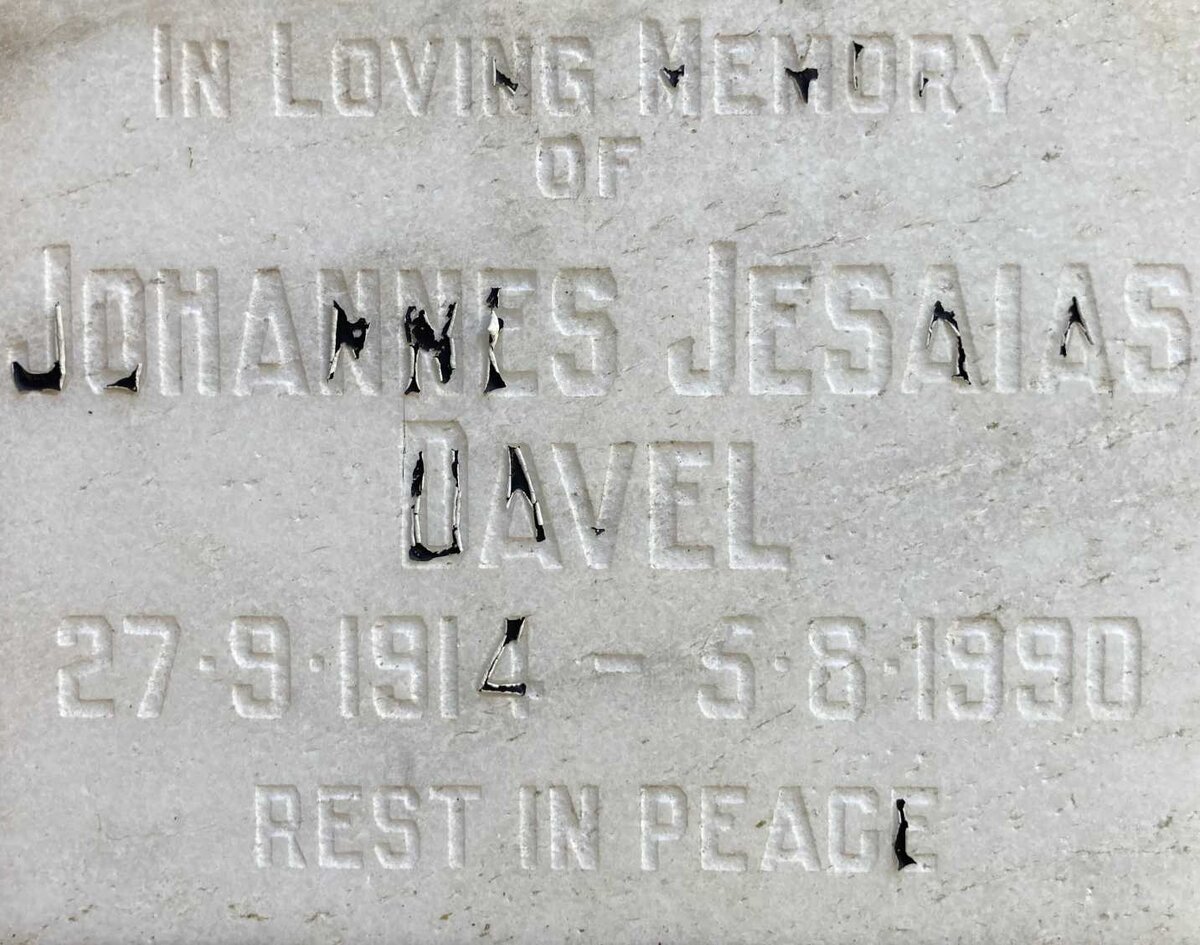DAVEL Johannes Jesaias 1914-1990