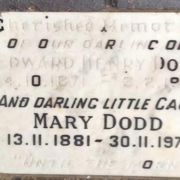DODD Edward Henry 1871-19?8 & Mary 1881-1973
