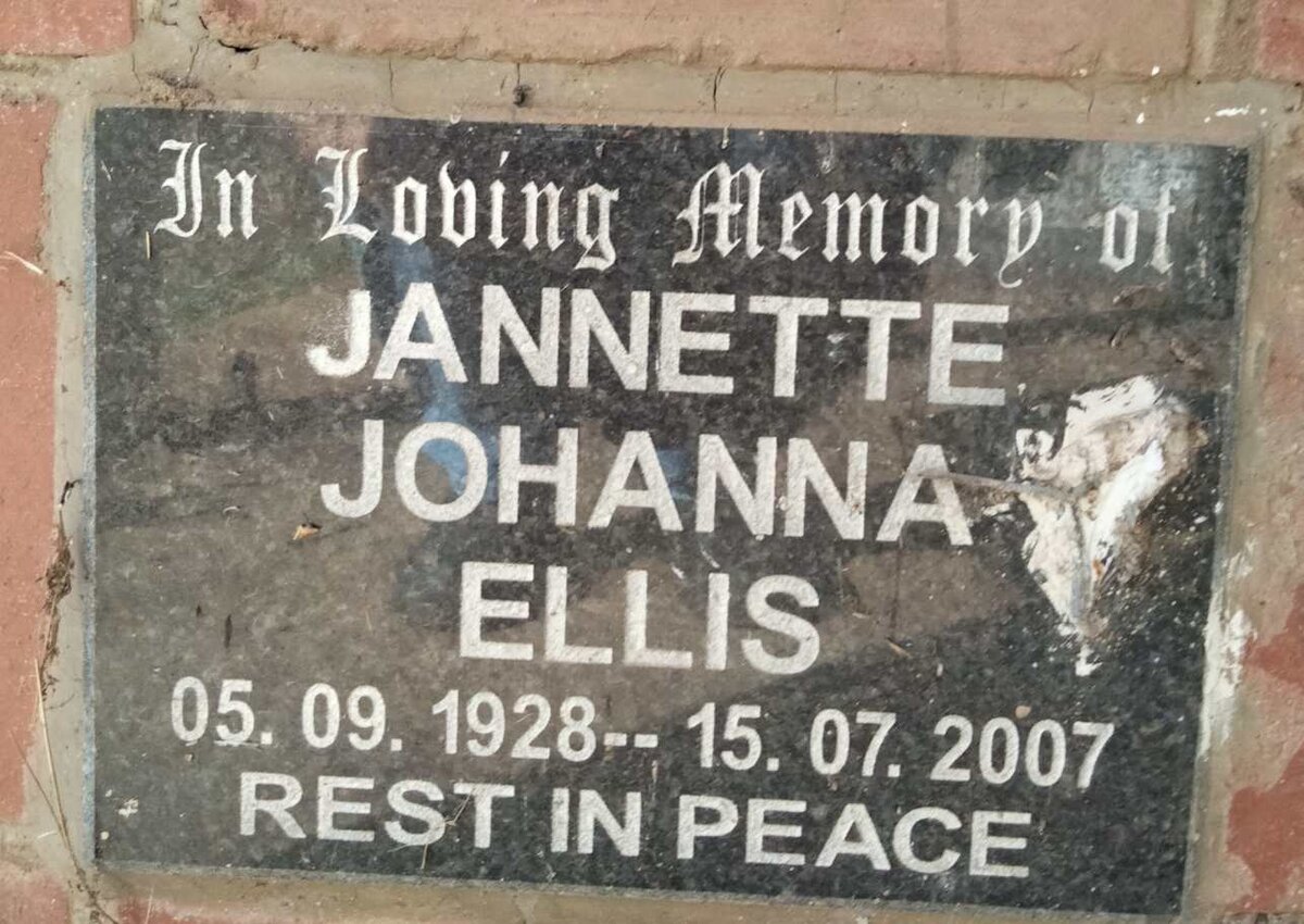 ELLIS Jannette Johanna 1928-2007