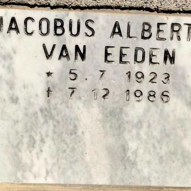 EEDEN Jacobus Albertus, van 1923-1986