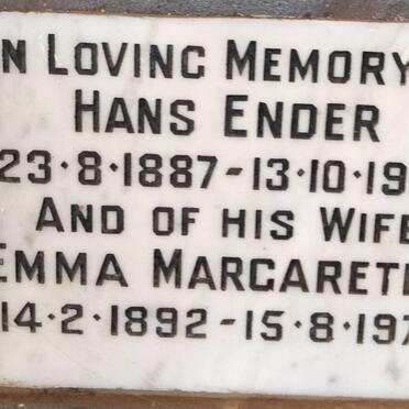 ENDER Hans 1887-1958 & Emma Margaretha 1892-1976