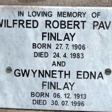 FINLAY Wilfred Robert Pavey 1906-1983 & Gwynneth Edna 1913-1996