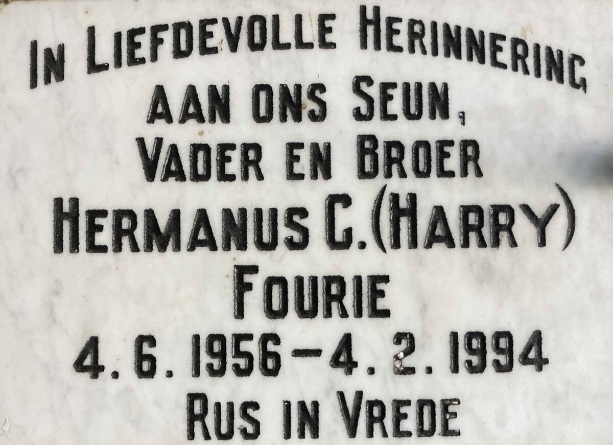 FOURIE Hermanus C. 1956-1994