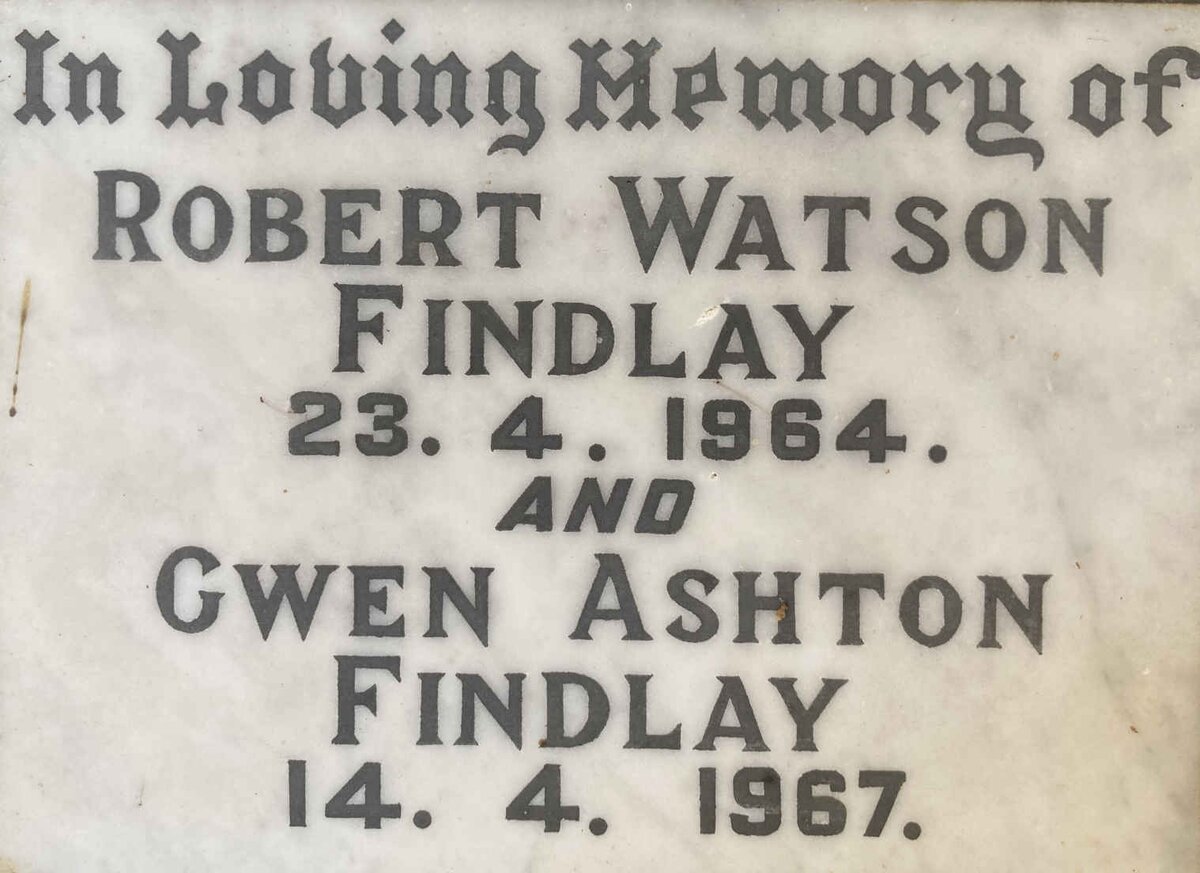FINDLAY Robert Watson -1964 & Gwen Ashton -1967