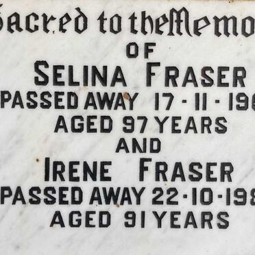 FRASER Selina -1960 :: FRASER Irene -1984