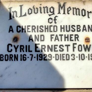 FOWLE Cyril Ernest 1929-1984