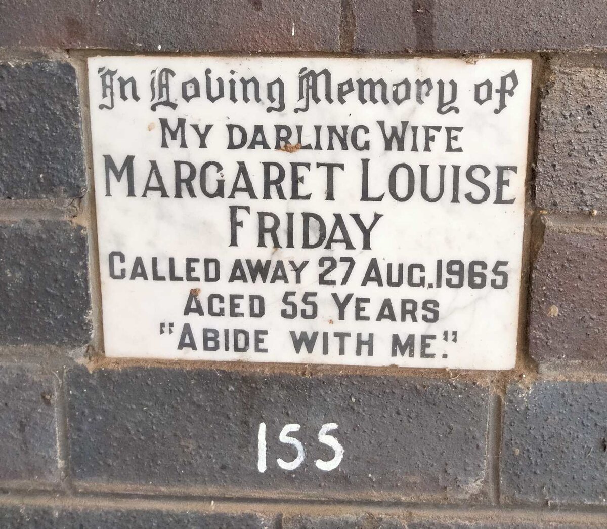 FRIDAY Margaret Louise -1965