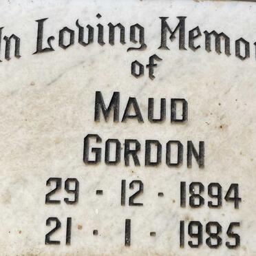 GORDON Maud 1894-1985