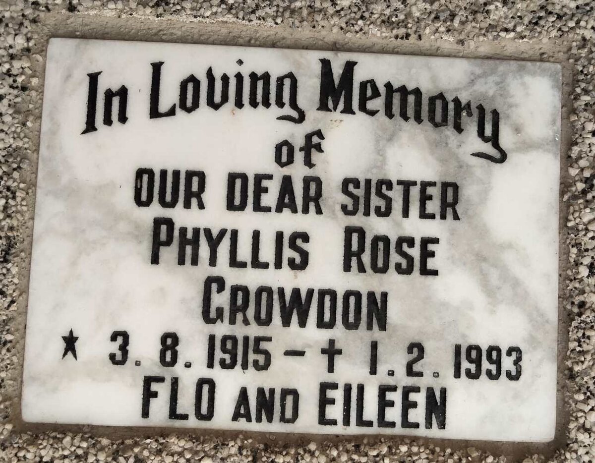 GROWDON Phyllis Rose 1915-1993