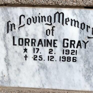 GRAY Lorraine 1921-1986