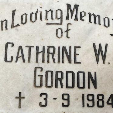 GORDON Cathrine W.R. -1984