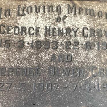 GROVER George Henry 1893-1972 & Florence Olwen 1907-1978