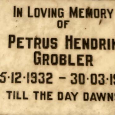 GROBLER Petrus Hendrik 1932-1991