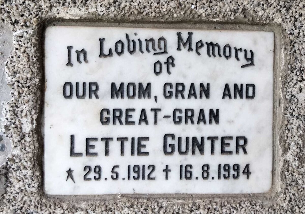 GUNTER Lettie 1912-1994