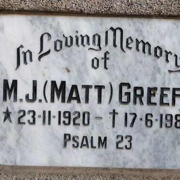 GREEFF M.J. 1920-1987