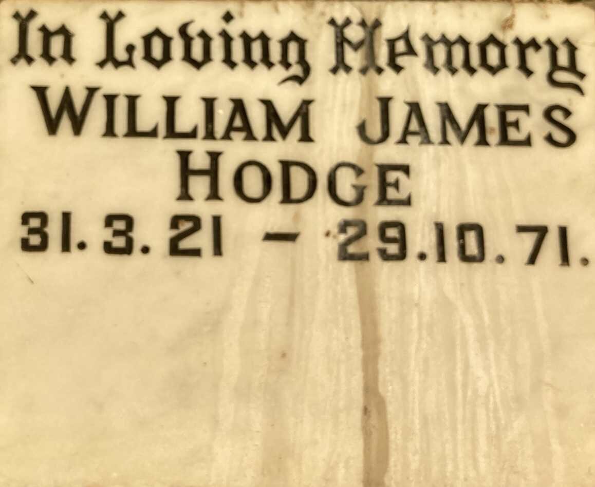 HODGE William James 1921-1971